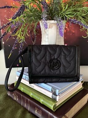 Vera Bradley Black Quilted Wristlet Wallet